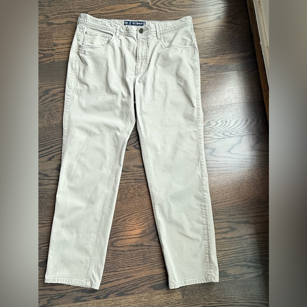 Men’s Fish Hippie Cream Straight Leg Jeans 34 W 30” inseam